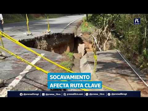 Socavamiento restringe paso en ruta hacia Salamá y vecinos piden reparación