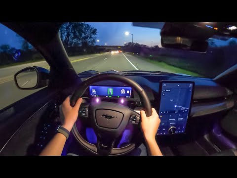 2021 Ford Mustang Mach E GT Performance - POV Night Drive (Binaural Audio)