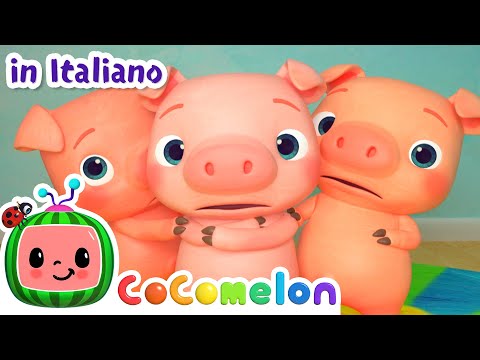 Tre piccoli porcellini | CoComelon Italiano - Canzoni per Bambini