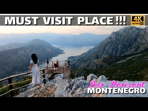 Horizont Bar (Baía de Kotor, Montenegro) 🇲🇪 Passeio a pé em 4K. Setembro de 2022