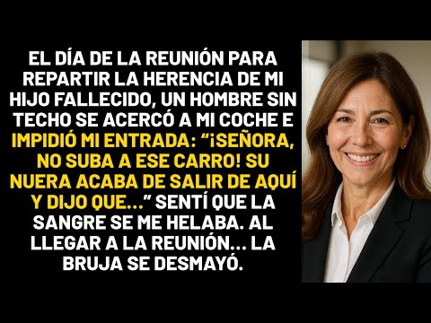El día de la reunión para repartir la herencia de mi hijo fallecido, un hombre sin techo se acercó..