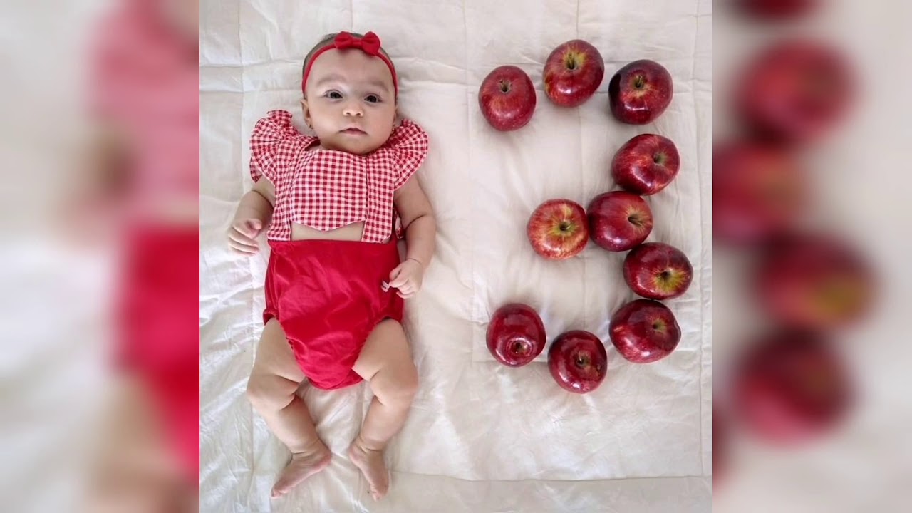Fotos Mes a mes beb?/ ideas fotos con frutas