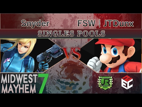 Midwest Mayhem 7 SINGLES POOLS - Snyder (Zero Suit Samus) vs FSW | JTDunx (Mario)