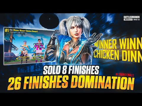 SOLO 8 FINISHES | 26 FINISHES DOMINATION IN GRAND FINALS | IPhone 13 | BGMI COMPETITIVE🇮🇳