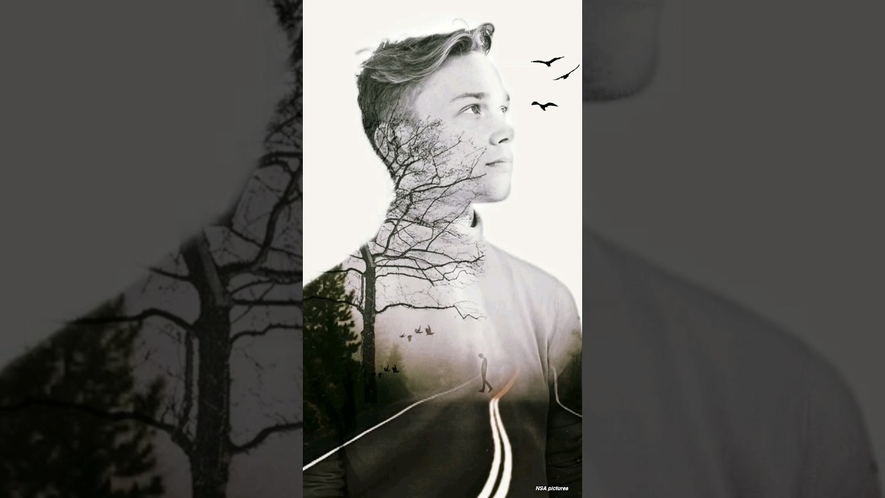 Surreal portrait double exposure #shorts