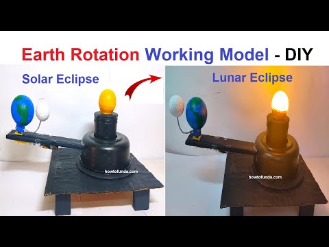 solar eclipse lunar eclipse earth rotation working model 3d science project diy craftpiller
