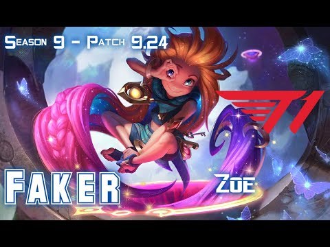 T1 Faker ZOE vs LEBLANC Mid - Patch 9.24 KR Ranked