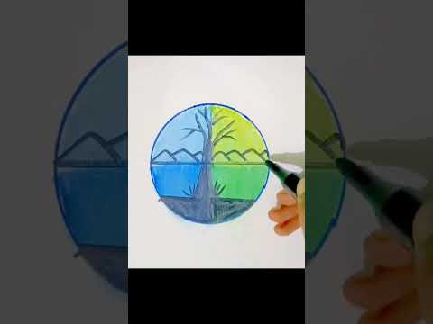 Natural circle scenery #beautiful #naturelover #nature #beautiful #tree #naturedrawing 