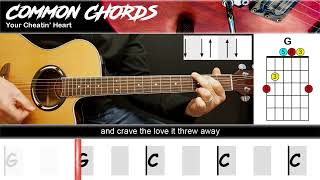 Your Cheatin' Heart - Hank Williams | EASY GUITAR LESSON | Scrolling Chords &amp; Lyrics