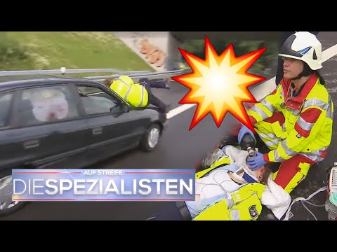 , title : 'Schock! 😳 Autobahnpolizistin wird von einem Auto ANGEFAHREN 💥😱| Die Spezialisten | SAT.1'