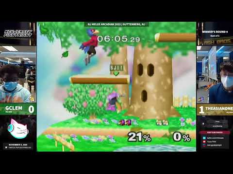 Gclem (Fox) vs TheAsianOne (Falco) - New Jersey Melee Arcadian 2022 Winners Round 4