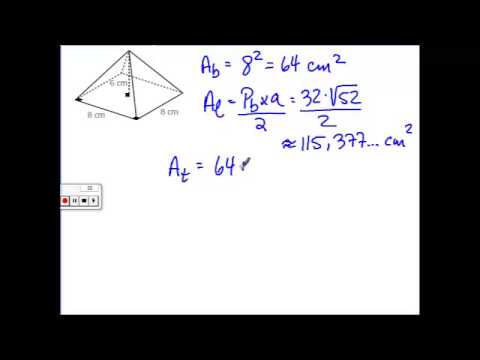 Aire et volume - Pyramide à base carrée