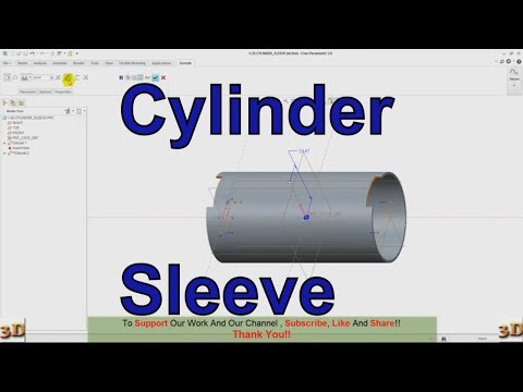 PTC CREO Modeling Part 1-25 | CYLINDER SLEEVE