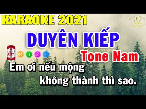 Duyên Kiếp Karaoke Tone Nam Nhạc Sống 2021 | Trọng Hiếu