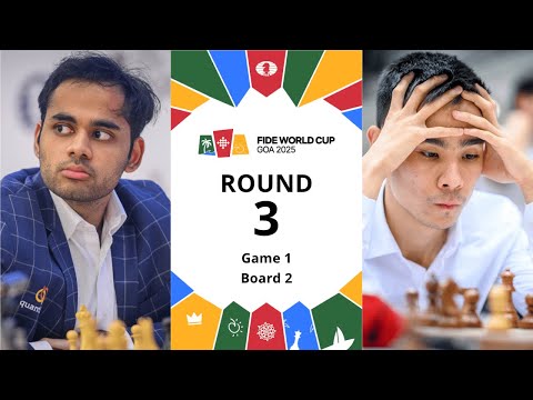 🇮🇳 Arjun Erigaisi – Shamsiddin Vokhidov 🇺🇿 | FIDE World Cup 2025 | Round 3 | Game 1 | Board 2