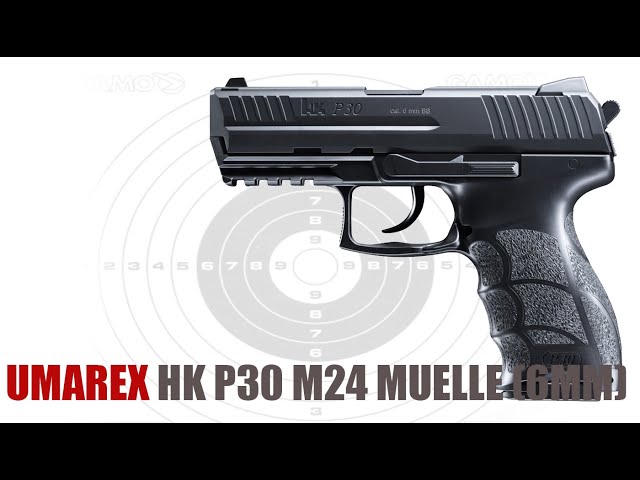 Vídeo relacionado con HK P30 M24 (6mm) | Pack Pistola de Airsoft (Bola 6 mm). Arma de Muelle. Calibre 6mm. 0.54 Julios.