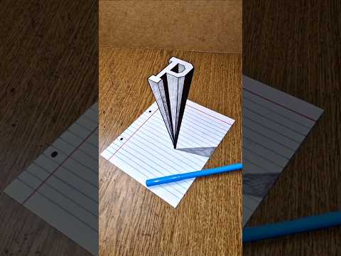 Amazing 3D Letter (P) Real Illusion on Paper 😱🔥 #shorts#3dart #3ddrawing #3dfigure #letters
