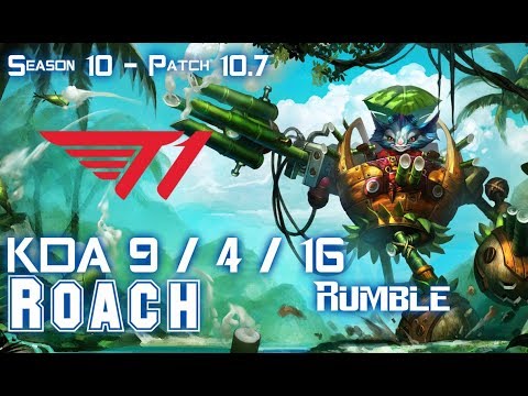 T1 Roach RUMBLE vs LUCIAN Top - Patc 10.7 KR Ranked