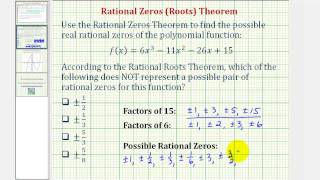 Ex: The Rational Root (Zero) Theorem