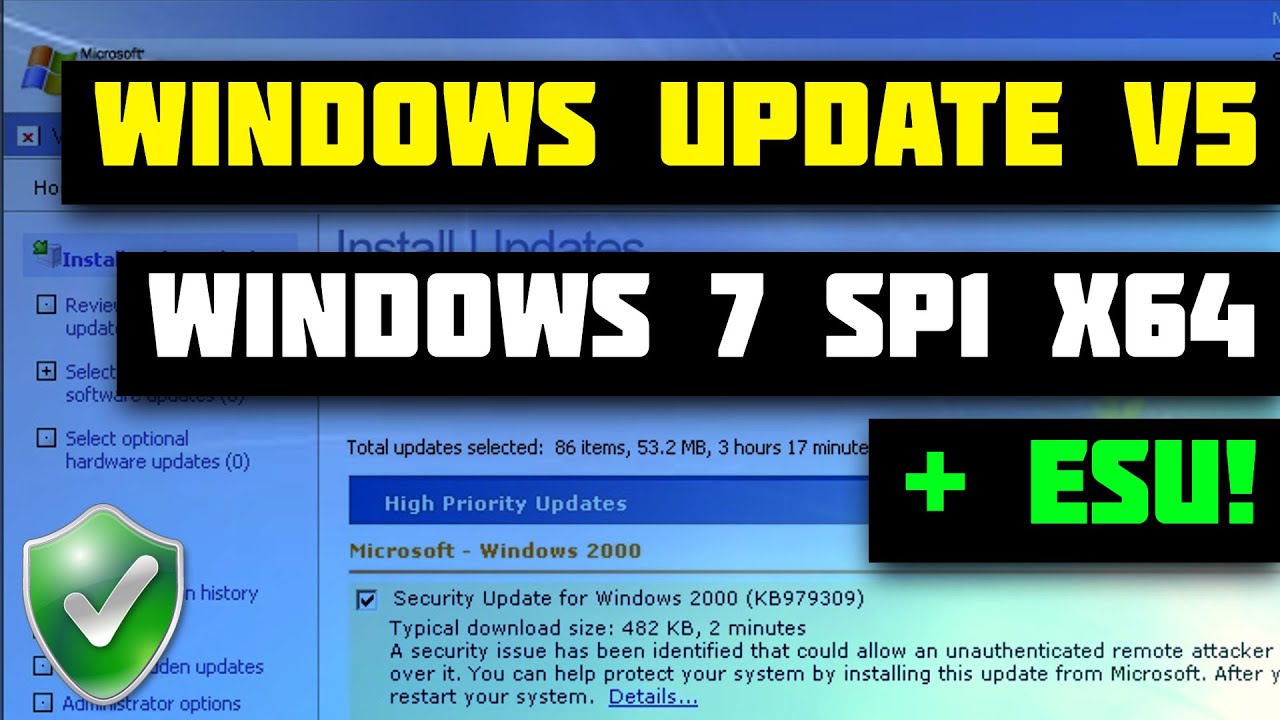 Windows Update v5 on Windows 7 SP1 x64 + ESU!