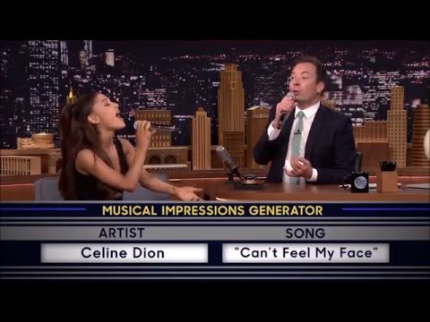 Ariana Grande and Jimmy Fallon (Celine Dion and Sting) Cover Can't Feel My Face