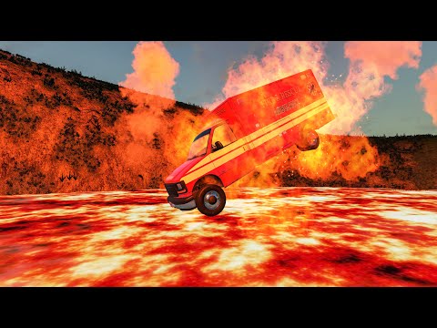 Cars vs Lava Fire Trap #01 😱 BeamNG.Drive 4K