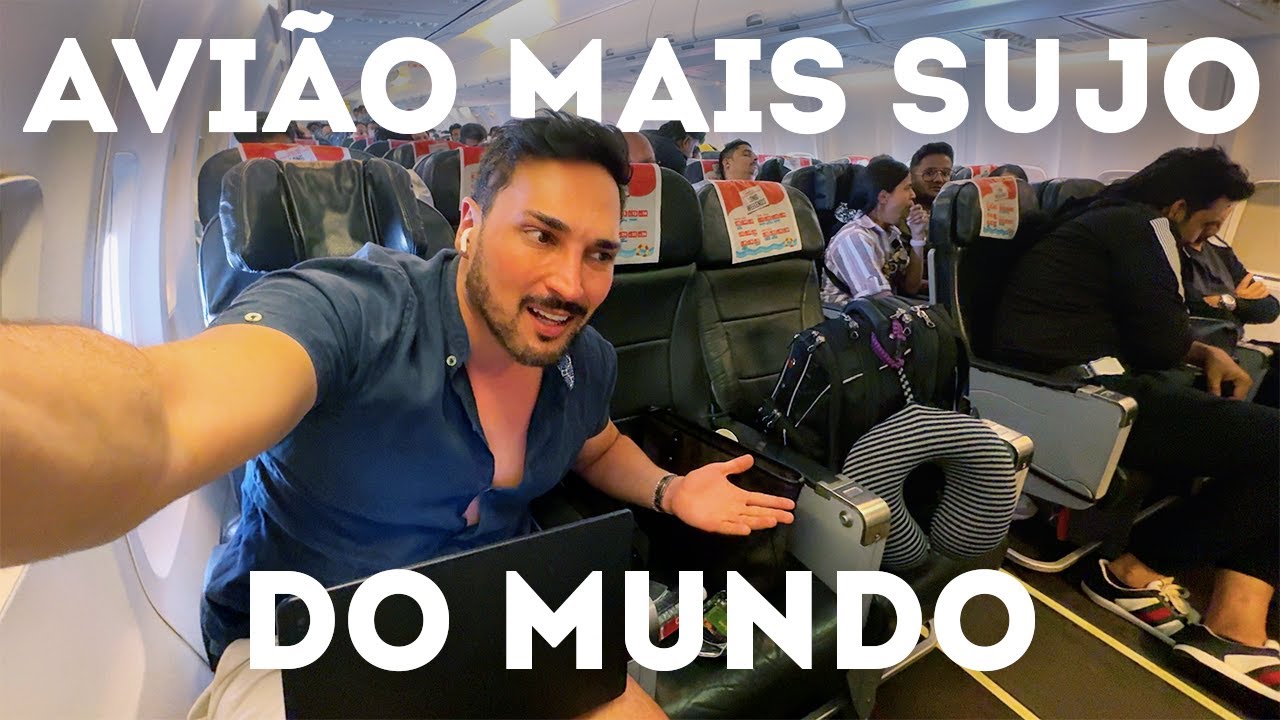 O AVIÃO MAIS SUJO em QUE JÁ VOEI - COMO É VOAR nessa cia aérea da ÍNDIA? - Estevam Pelo Mundo