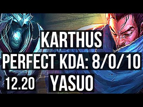 KARTHUS vs YASUO (MID) | 8/0/10, Legendary, 300+ games | KR Diamond | 12.20