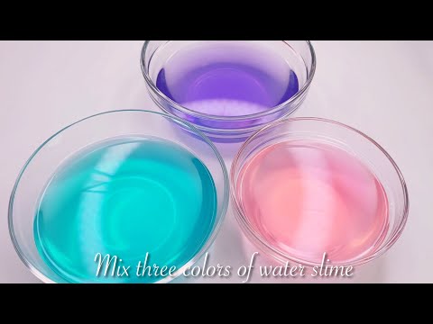【ASMR】3色のたぷたぷスライムを混ぜる【音フェチ】Mix three colors of water slime