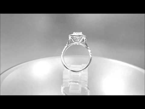 14K WHITE GOLD CUSHION CUT DIAMOND ENGAGEMENT RING ART DECO STYLE 1.59CTW - KNR INC - 289.1