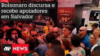 Jair Bolsonaro discursa e recebe apoiadores em evento na Bahia