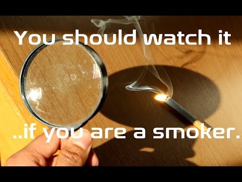 Lighting a cigarette with sunlight | Impact of sunlight on cigarette Video