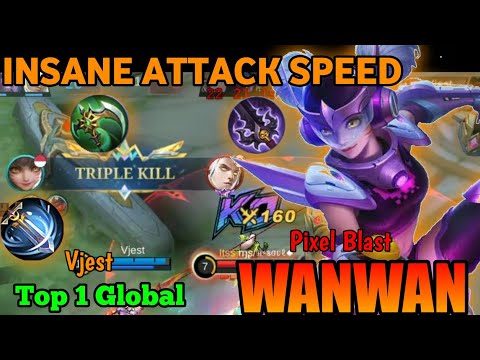 Insane Attack Speed Build Wanwan - Top 1 Global Wanwan by Vjest ~ mobile legends