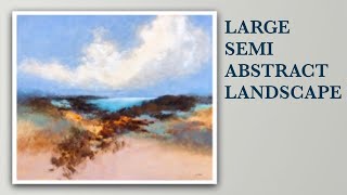 Large Abstract Landscape Painting on Canvas | Using Acrylic Paint and Mixed Media