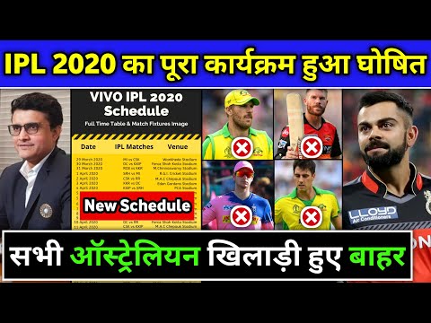 IPL 2020 - BCCI Confirmed New Schedule & Starting Date for Vivo IPL 2020 | 2020 IPL