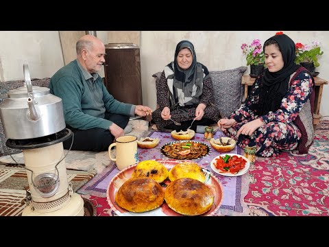 How to make the best Iranian winter food? Cooking sheep liver in the village
