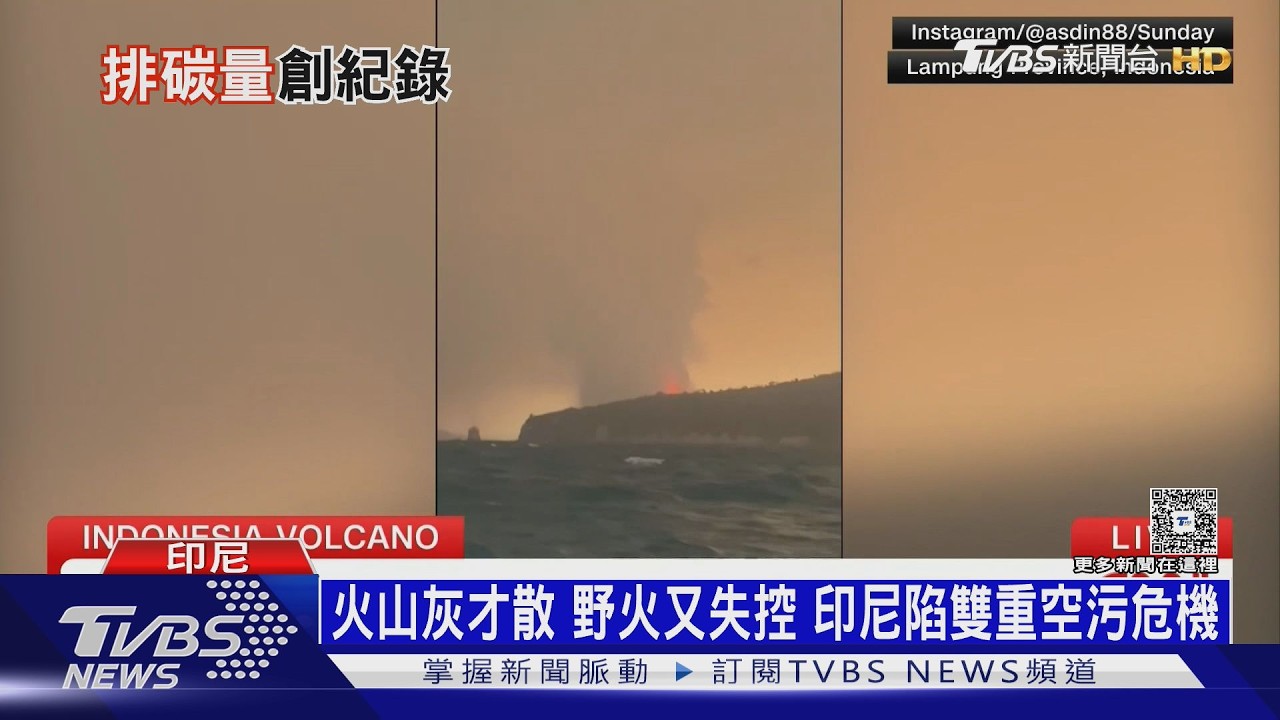 印尼雙重空污危機!火山灰衝15公里高 野火碳排「全球之冠」