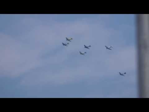 T-6 Texans practicing over Culpeper #WWIIflyover