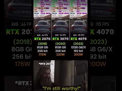 RTX 2070 vs RTX 3070 vs RTX 4070 !❤️‍🔥 #nvidia