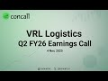 VRL Logistics Ltd Q2 FY26 Earnings Conference Call Concall In