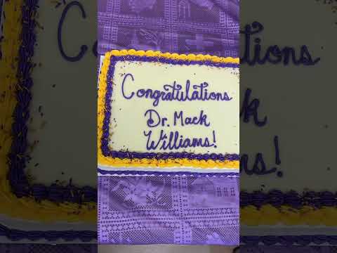 Thanks, Lillington Nazarene Church for this beautiful cake celebrating Dr. Williams's achievement.