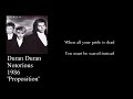 Duran Duran - Proposition (Lyrics)