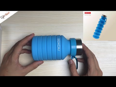 Plastic silicone fordable water bottle