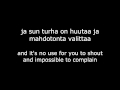 Maija Vilkkumaa - Satumaa-tango lyrics (FIN&ENG ...