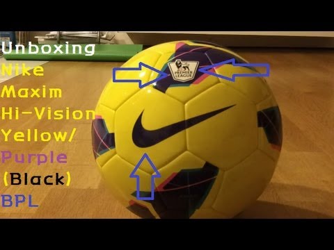 Unboxing Nike Maxim Premier League Hi-Vis Soccer Ball-Yellow Purple(Black)