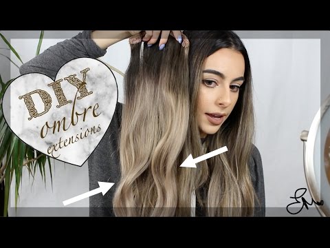 DIY OMBRE ash blonde extensions AT HOME