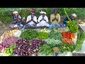 KING Of VEGETABLE Recipe SAMBAR Recipe With Four Side Dish Veg Village Food Cooking In Village