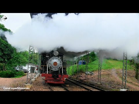 🇧🇷Locomotiva 232 manobrando / Steam locomotive 232 maneuvering - Subida, Apiúna/SC - 2019 - (Brasil)