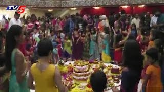 Telugu NRI's Bathukamma Celebrations in USA | TV5 News