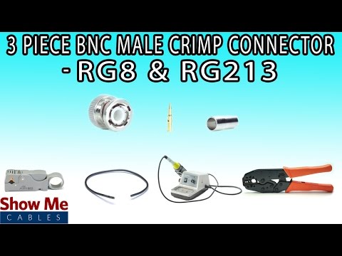 3 Piece BNC Male Crimp Connector For RG8 & RG213 - Perfect For DIY Installs!